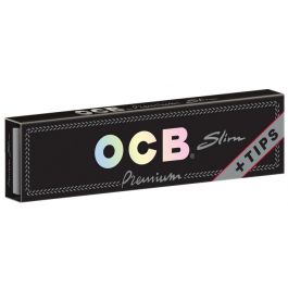 OCB Slim Rolling Paper And Tips - Black Single
