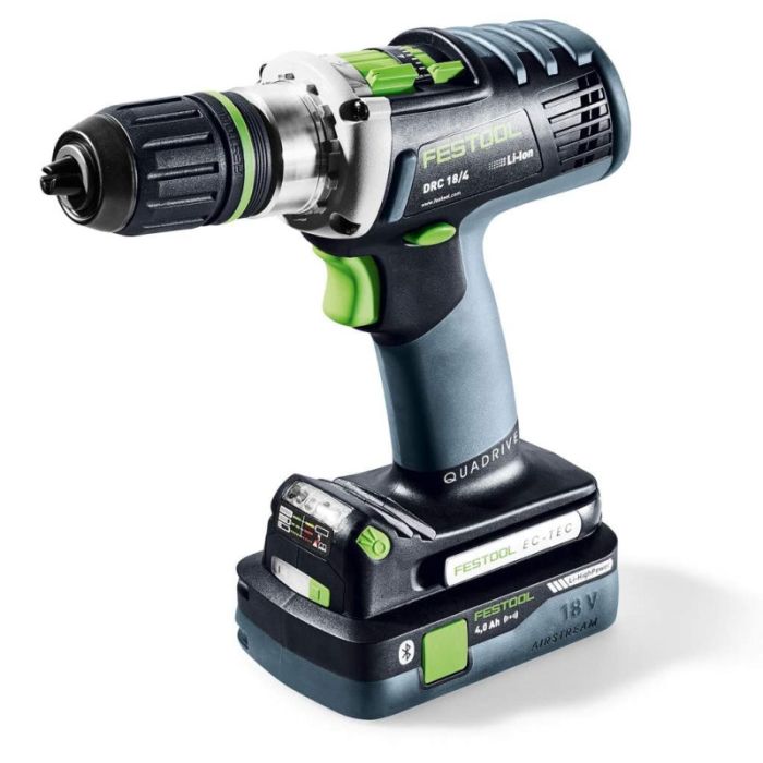 Festool DRC 18 4 Lithium Quadrive Cordless Drill Set 5.2 4.0 Ah Battery