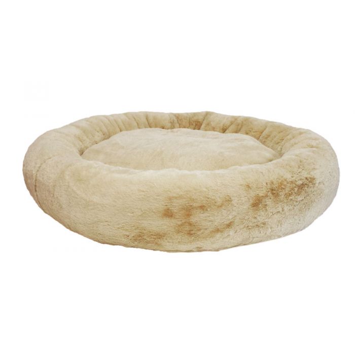 Afripet Faux Fur Donut Dog Bed XL Cream