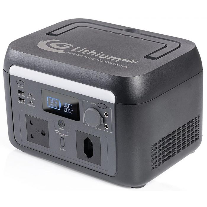 Flexopower Lithium600 Portable Power Station - 512 Wh, 25.6V