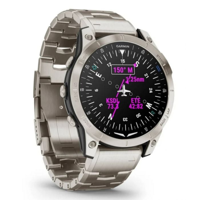 Garmin D2 Mach 1 Aviator Smart Watch Vented Titanium Bracelet