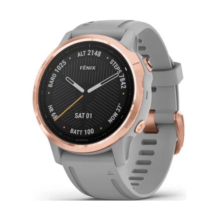 Garmin Fenix 6S Sapphire Smartwatch Rose Gold Tone Powder Gray Band