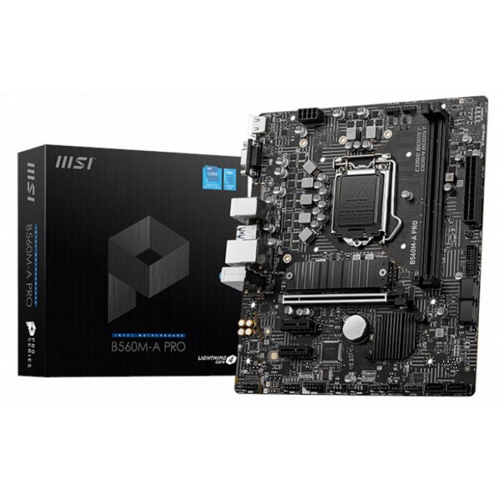 MSI B560M-A Pro WIFI Intel LGA1200 M-ATX Gaming Motherboard - Black