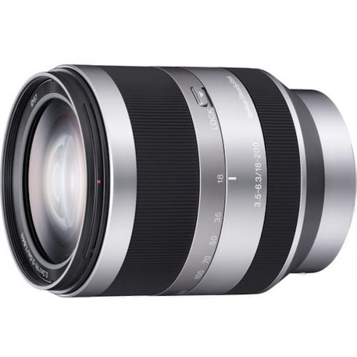 SONY E 18-35mm F3.5 OSS レンズ Sony E 18-200mm f/3.5-6.3 OSS Lens - 524g, Silver/Black