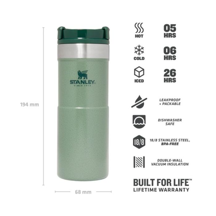 Stanley Classic Never Leak Travel Mug - 12oz / 0.35L, Hammertone Green