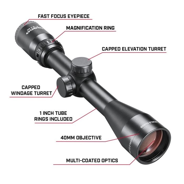 Tasco World Class 3-9X40mm Rifle Scope - Black