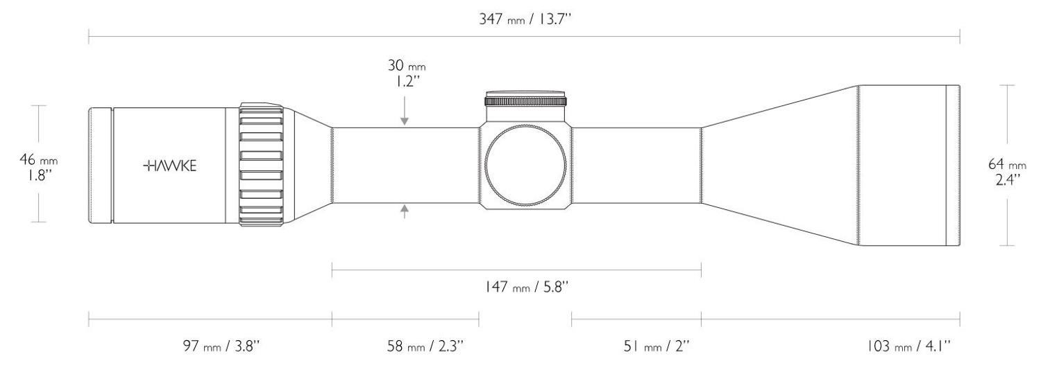 Hawke Vantage 30 WA 3-12x56mm IR Riflescope - L4A Dot Reticle